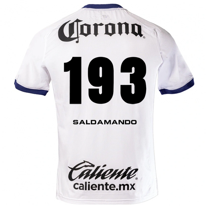 Danxen Hombre Camiseta José Saldamando #193 Blanco Azul Negro 2ª Equipación 2026/27 La Camisa México