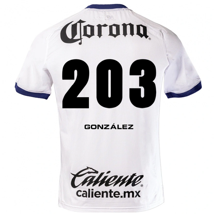 Danxen Hombre Camiseta Luis González #203 Blanco Azul Negro 2ª Equipación 2026/27 La Camisa México