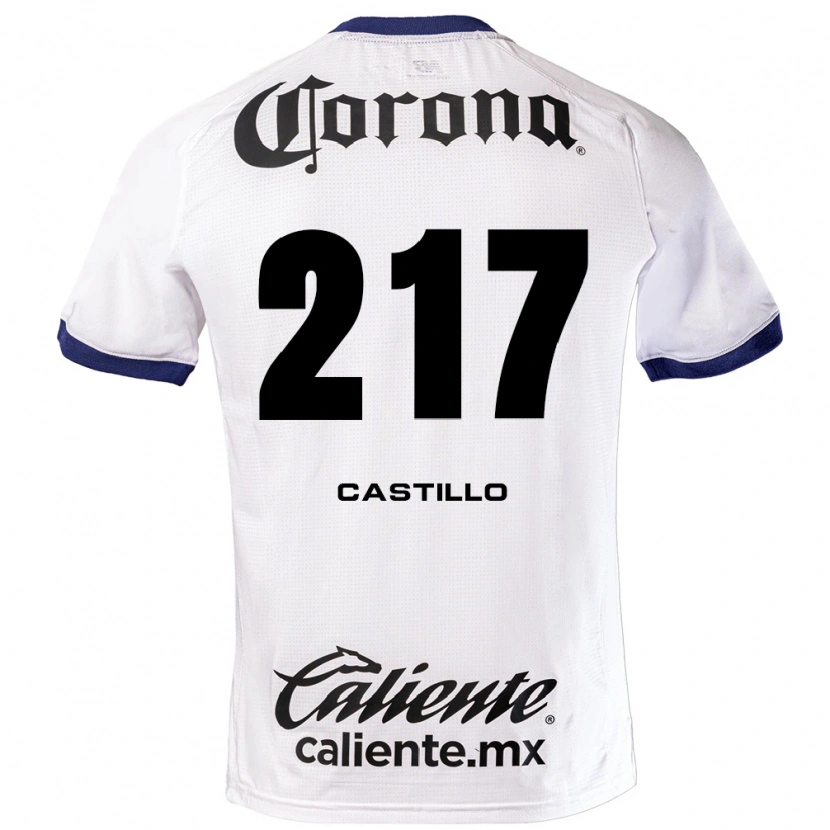 Danxen Hombre Camiseta Klever Castillo #217 Blanco Azul Negro 2ª Equipación 2026/27 La Camisa México