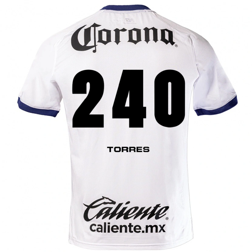 Danxen Hombre Camiseta Santiago Torres #240 Blanco Azul Negro 2ª Equipación 2026/27 La Camisa México