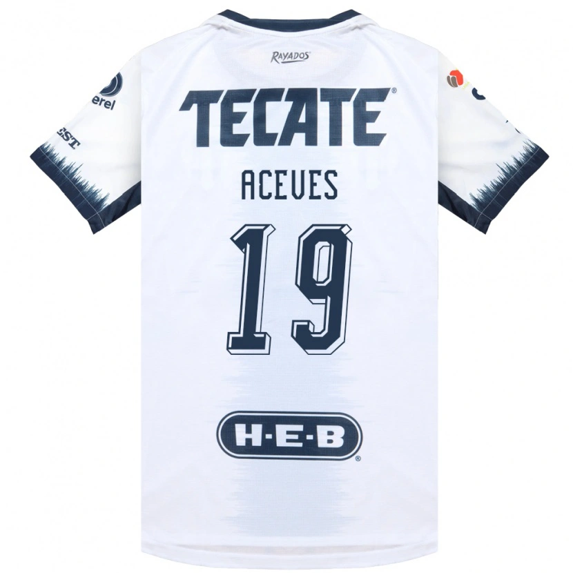Danxen Hombre Camiseta Alonso Aceves #19 Blanco Azul Tinta Rojo 2ª Equipación 2026/27 La Camisa México