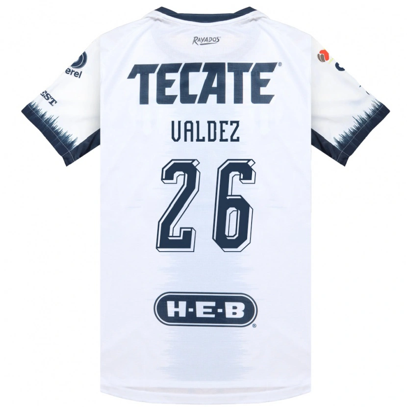 Danxen Hombre Camiseta Valeria Valdez #26 Blanco Azul Tinta Rojo 2ª Equipación 2026/27 La Camisa México