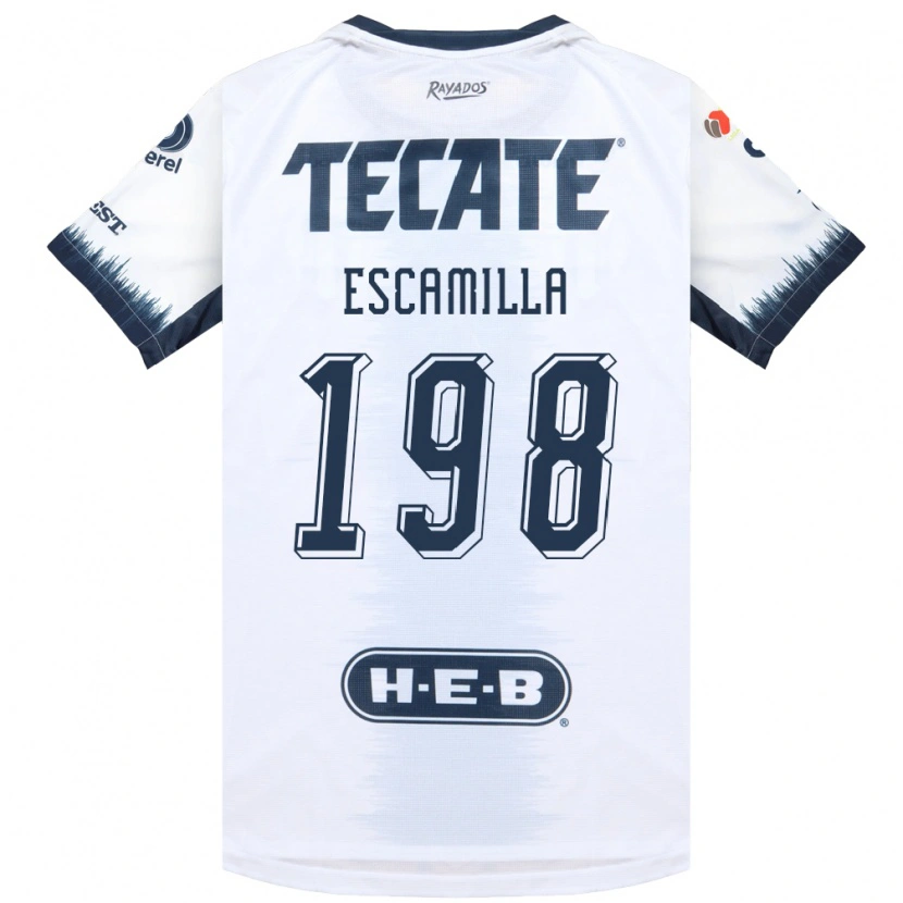 Danxen Hombre Camiseta Diego Escamilla #198 Blanco Azul Tinta Rojo 2ª Equipación 2026/27 La Camisa México