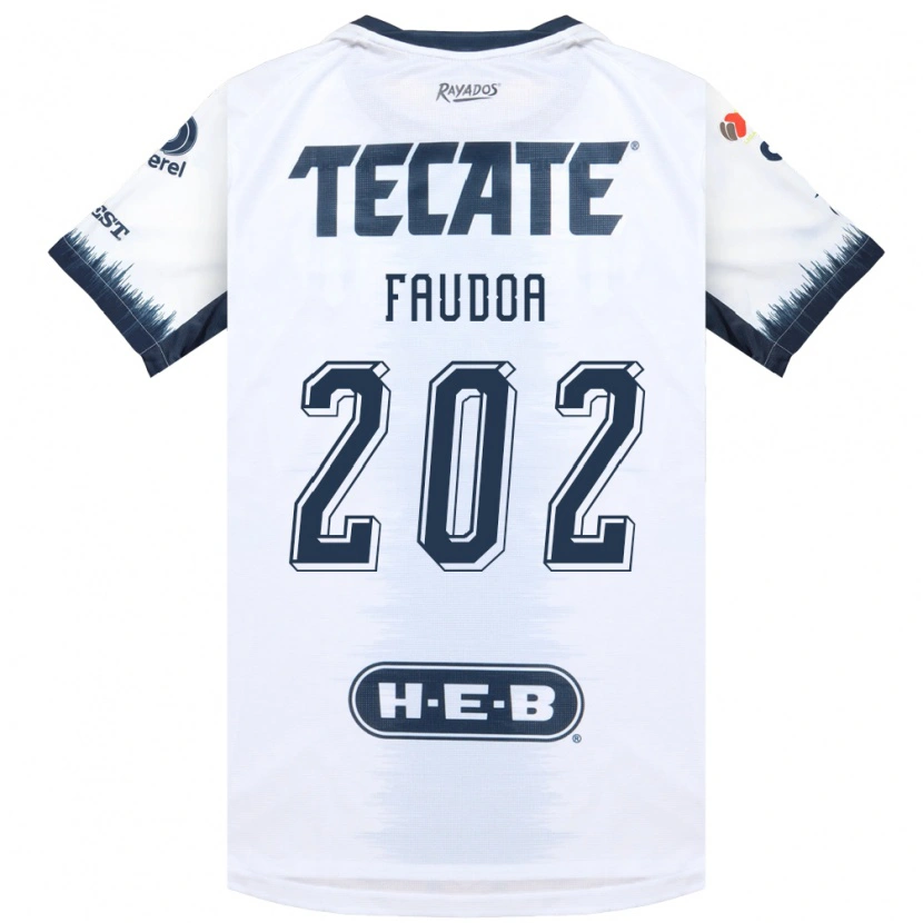Danxen Hombre Camiseta Juan Faudoa #202 Blanco Azul Tinta Rojo 2ª Equipación 2026/27 La Camisa México
