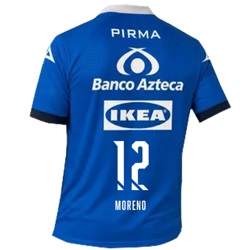 Danxen Hombre Camiseta Íker Moreno #12 Azul Blanco 2ª Equipación 2026/27 La Camisa México