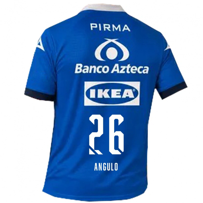 Danxen Hombre Camiseta Brayan Angulo #26 Azul Blanco 2ª Equipación 2026/27 La Camisa México