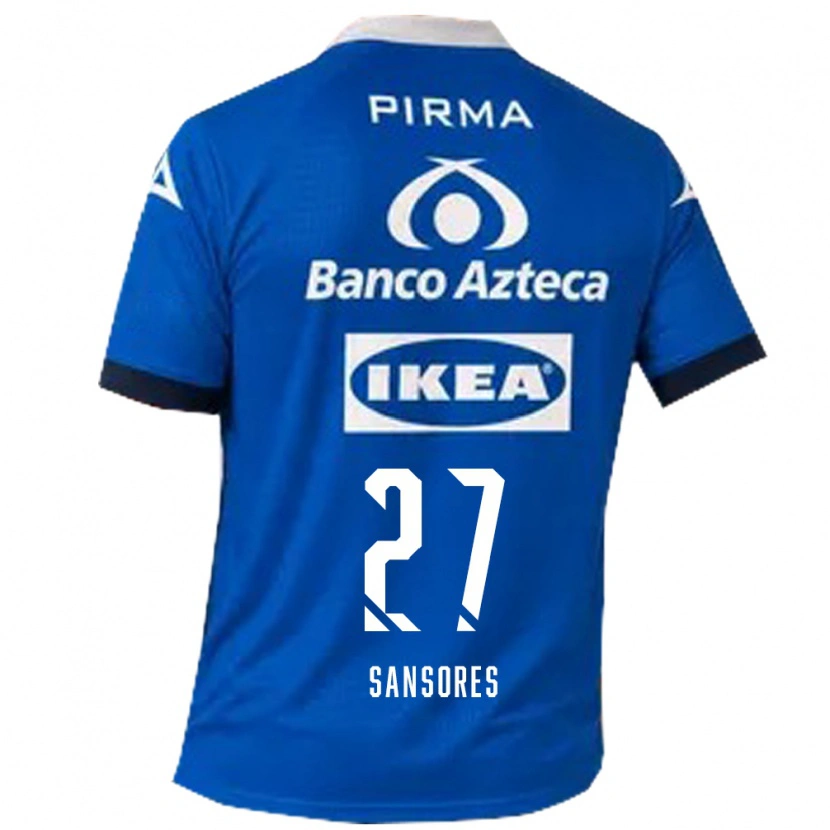 Danxen Hombre Camiseta Miguel Sansores #27 Azul Blanco 2ª Equipación 2026/27 La Camisa México
