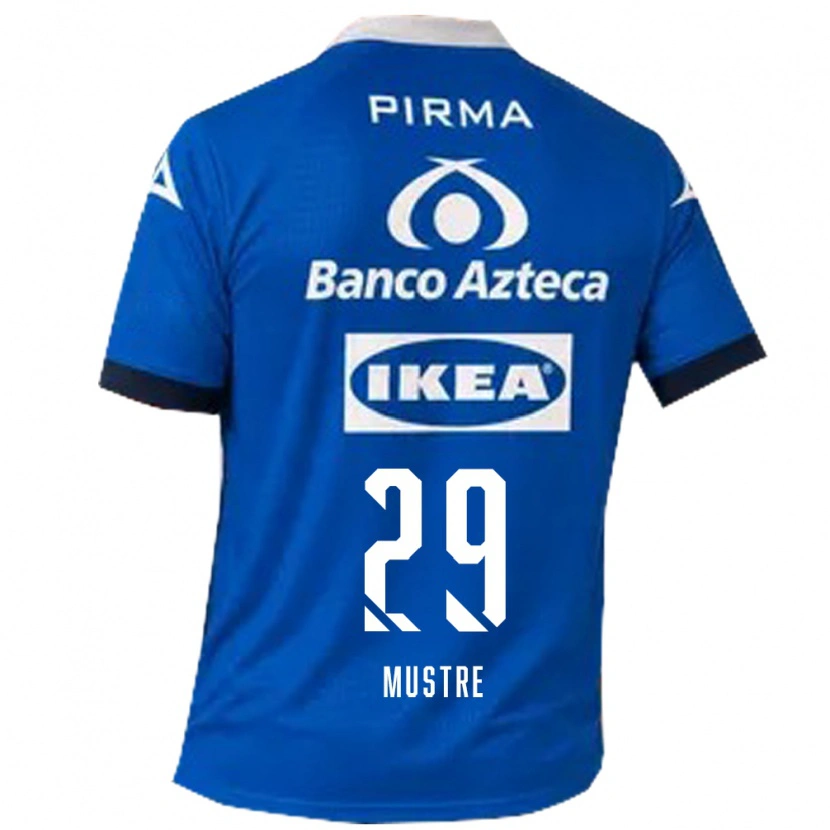 Danxen Hombre Camiseta Eduardo Mustre #29 Azul Blanco 2ª Equipación 2026/27 La Camisa México