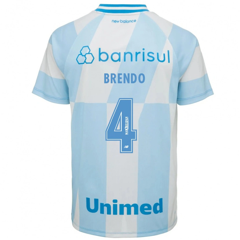 Danxen Hombre Camiseta David Brendo #4 Azul Claro Blanco 2ª Equipación 2026/27 La Camisa México