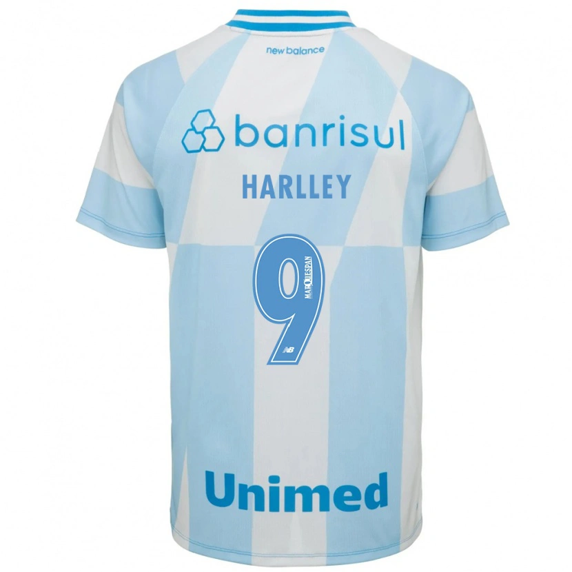 Danxen Hombre Camiseta Harlley Hanry Nascimento De Vasconcelos #9 Azul Claro Blanco 2ª Equipación 2026/27 La Camisa México