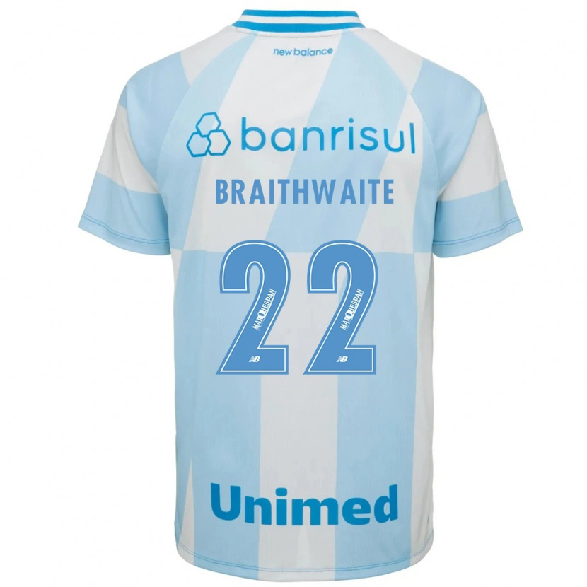Danxen Hombre Camiseta Martin Braithwaite #22 Azul Claro Blanco 2ª Equipación 2026/27 La Camisa México