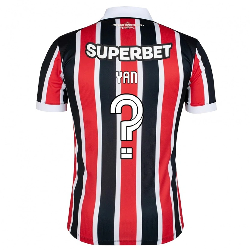 Danxen Hombre Camiseta Arthur Yan #0 Rojo Blanco Negro 2ª Equipación 2026/27 La Camisa México