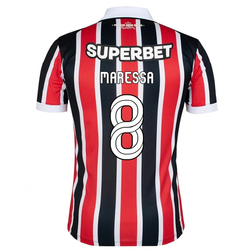 Danxen Hombre Camiseta Maressa #8 Rojo Blanco Negro 2ª Equipación 2026/27 La Camisa México