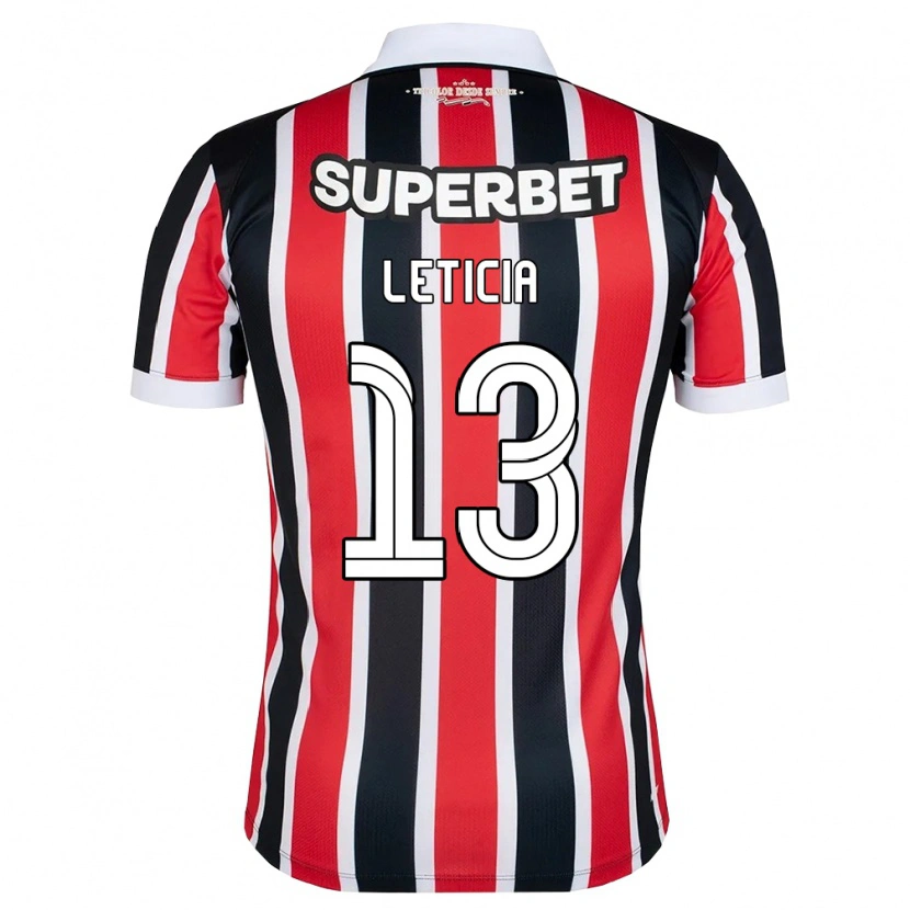 Danxen Hombre Camiseta Leticia #13 Rojo Blanco Negro 2ª Equipación 2026/27 La Camisa México