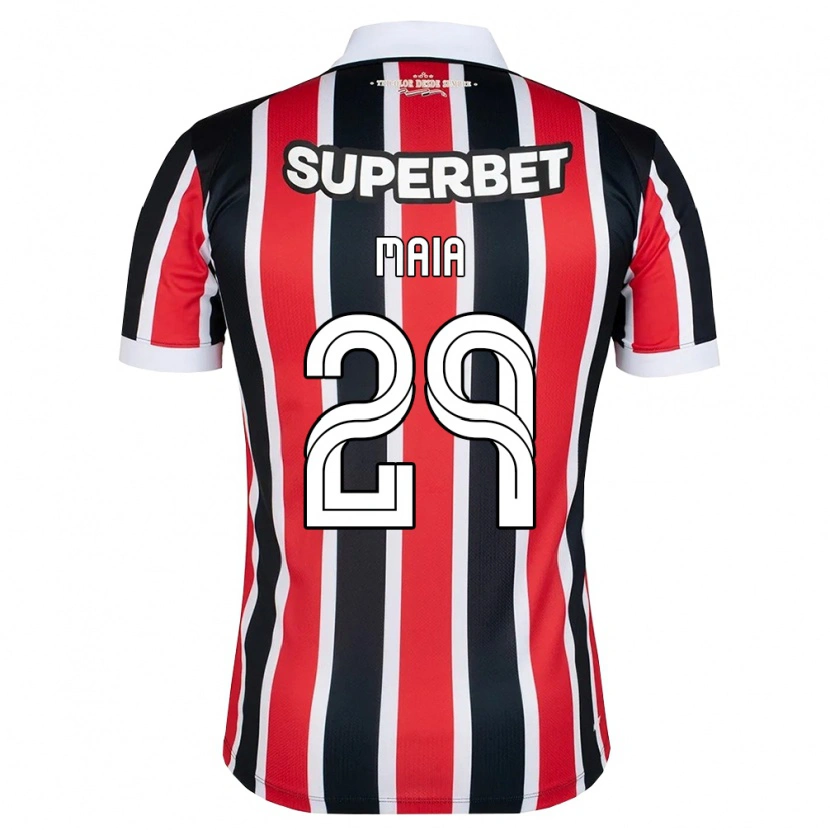 Danxen Hombre Camiseta Pablo Maia #29 Rojo Blanco Negro 2ª Equipación 2026/27 La Camisa México