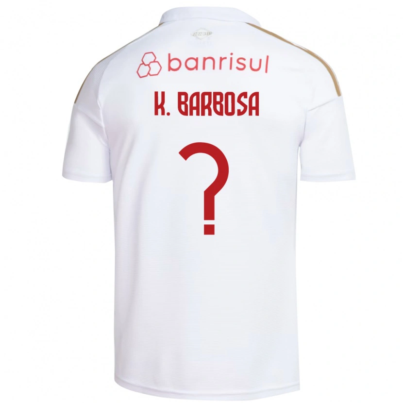 Danxen Hombre Camiseta Kauã Barbosa #0 Blanco Rojo 2ª Equipación 2026/27 La Camisa México
