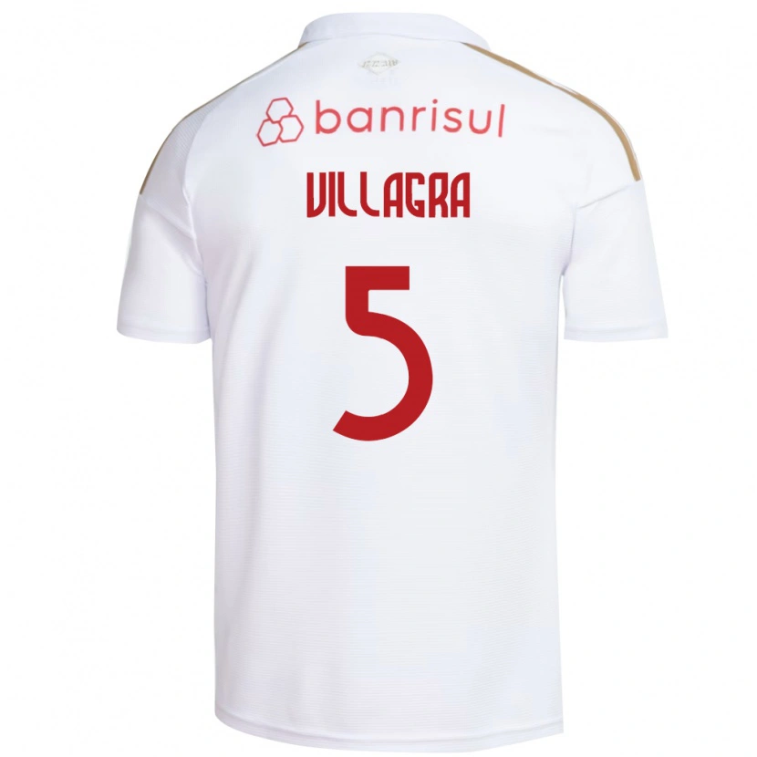 Danxen Hombre Camiseta Rodrigo Villagra #5 Blanco Rojo 2ª Equipación 2026/27 La Camisa México