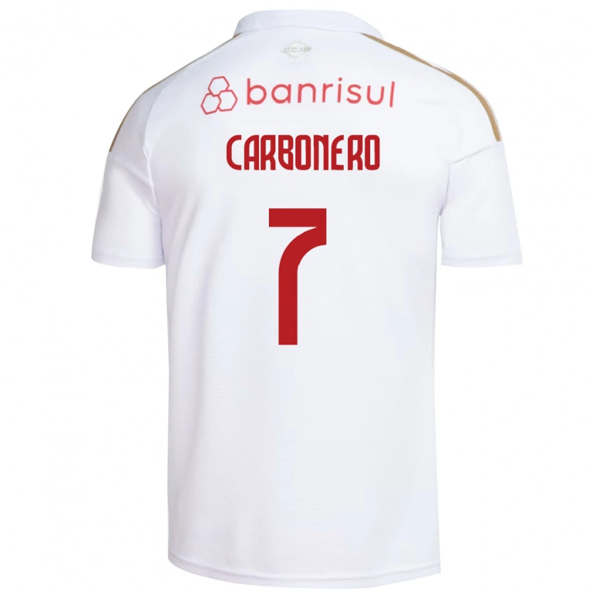 Danxen Hombre Camiseta Johan Carbonero #7 Blanco Rojo 2ª Equipación 2026/27 La Camisa México