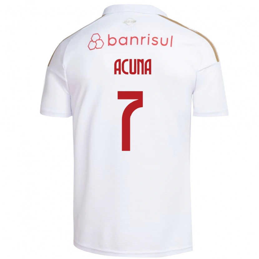 Danxen Hombre Camiseta Yenny Acuña #7 Blanco Rojo 2ª Equipación 2026/27 La Camisa México