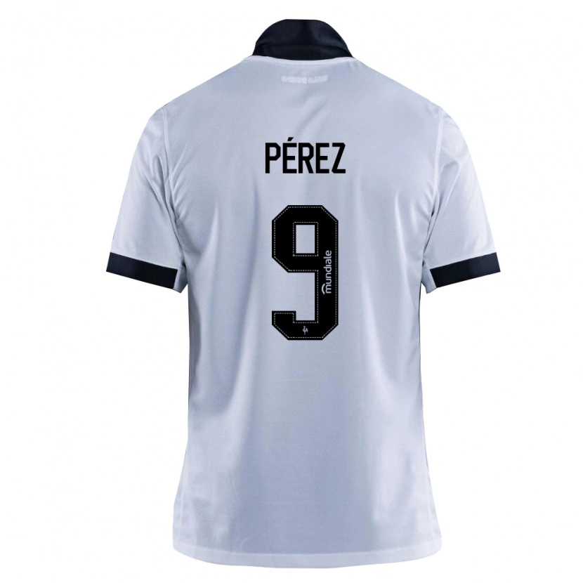 Danxen Hombre Camiseta Diego Pérez #9 Blanco Negro 2ª Equipación 2026/27 La Camisa México