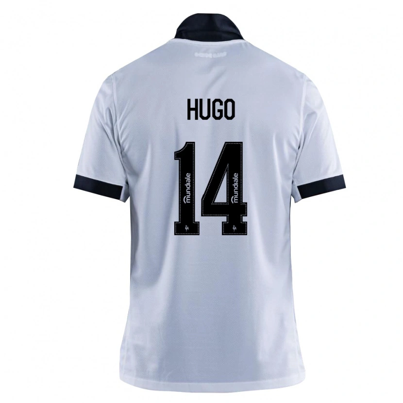 Danxen Hombre Camiseta Vitor Hugo #14 Blanco Negro 2ª Equipación 2026/27 La Camisa México