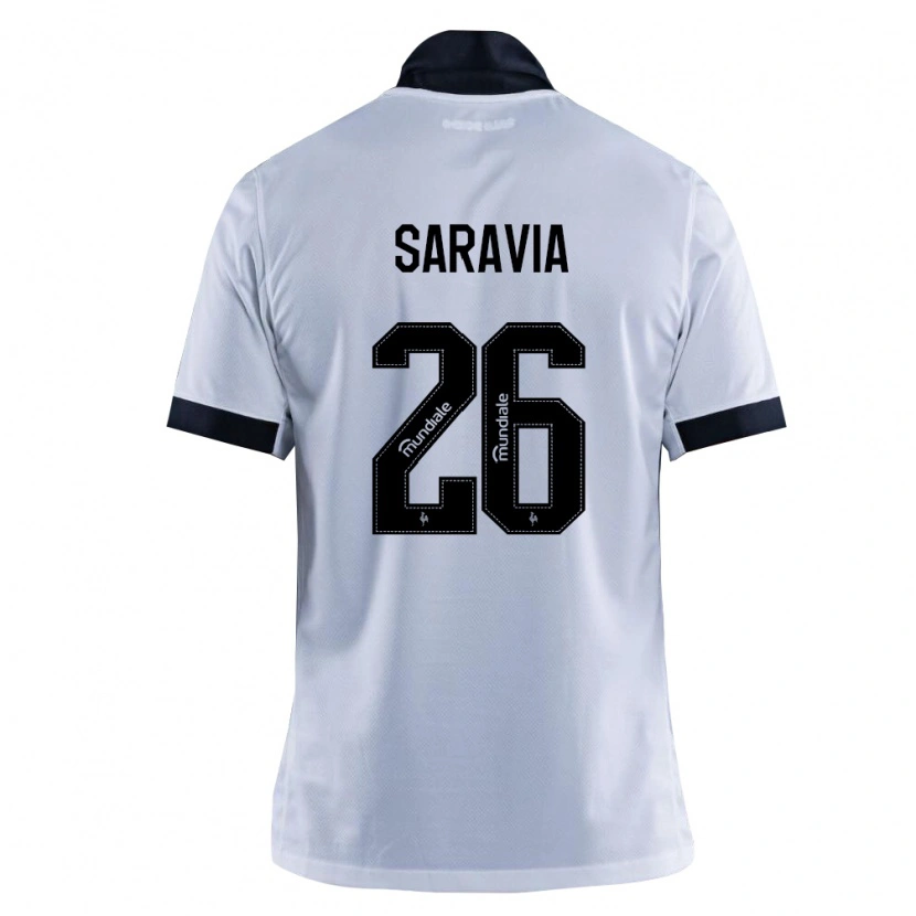 Danxen Hombre Camiseta Renzo Saravia #26 Blanco Negro 2ª Equipación 2026/27 La Camisa México