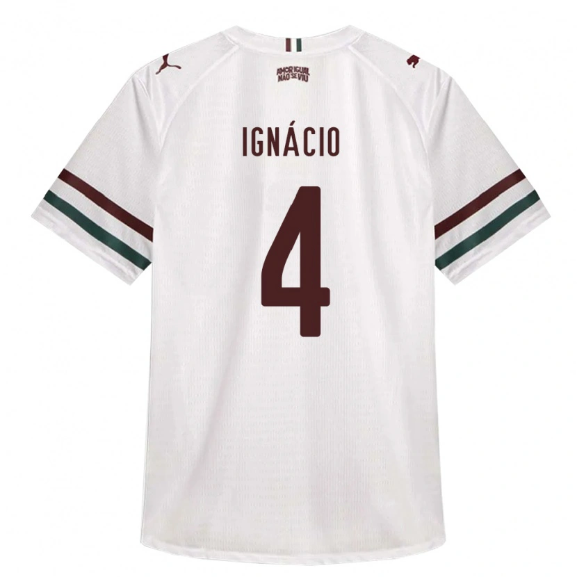 Danxen Hombre Camiseta Ignácio Da Silva Oliveira #4 Blanco Verde Borgoña 2ª Equipación 2026/27 La Camisa México