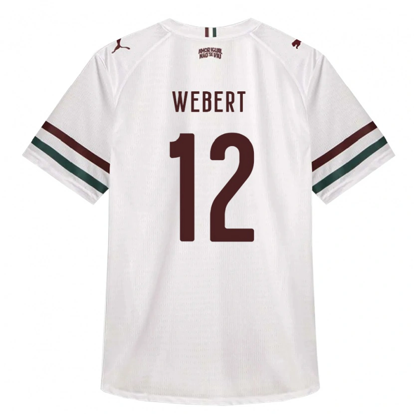 Danxen Hombre Camiseta Webert Silva Leite Ferreira #12 Blanco Verde Borgoña 2ª Equipación 2026/27 La Camisa México