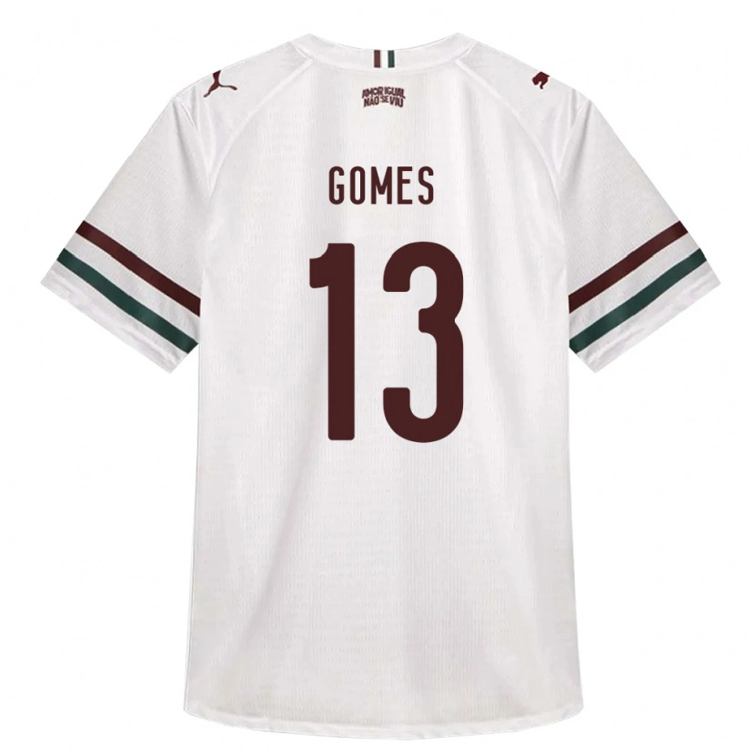 Danxen Hombre Camiseta Rodrigo Gomes #13 Blanco Verde Borgoña 2ª Equipación 2026/27 La Camisa México