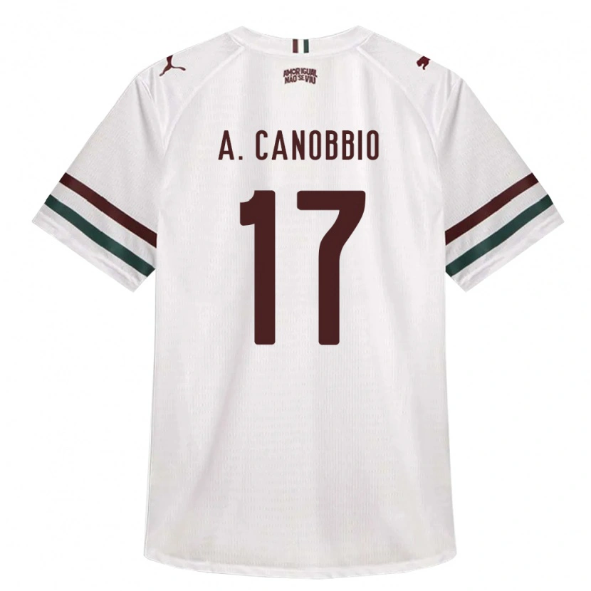 Danxen Hombre Camiseta Agustín Canobbio #17 Blanco Verde Borgoña 2ª Equipación 2026/27 La Camisa México