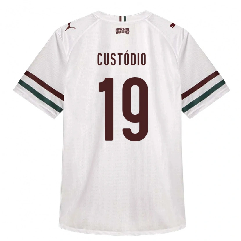 Danxen Hombre Camiseta Gustavo Custódio #19 Blanco Verde Borgoña 2ª Equipación 2026/27 La Camisa México
