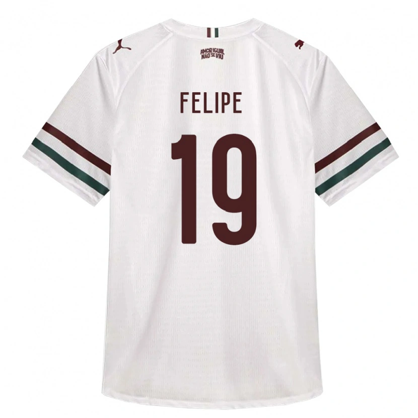 Danxen Hombre Camiseta Felipe Gustavo Araujo Sousa #19 Blanco Verde Borgoña 2ª Equipación 2026/27 La Camisa México