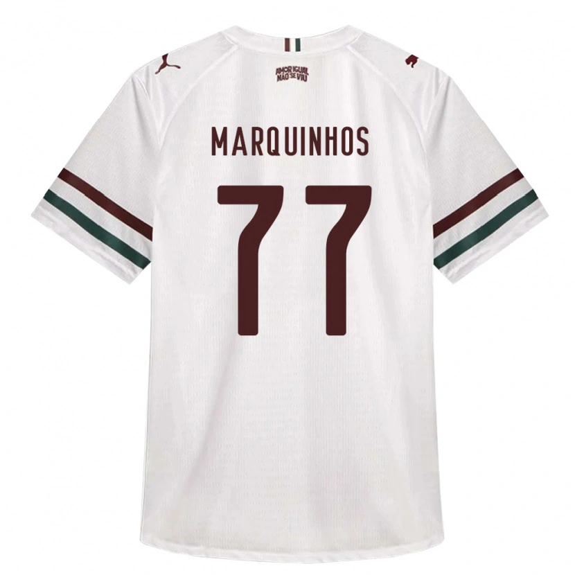 Danxen Hombre Camiseta Marquinhos #77 Blanco Verde Borgoña 2ª Equipación 2026/27 La Camisa México