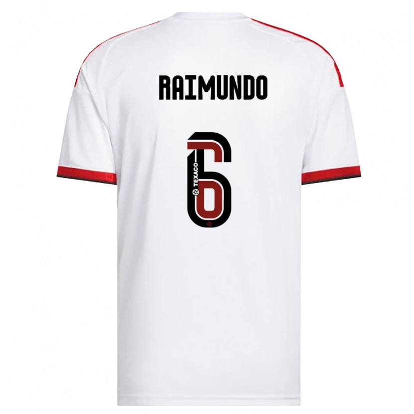 Danxen Hombre Camiseta Raimundo Ykaro Santos Silva #6 Blanco Rojo Negro 2ª Equipación 2026/27 La Camisa México
