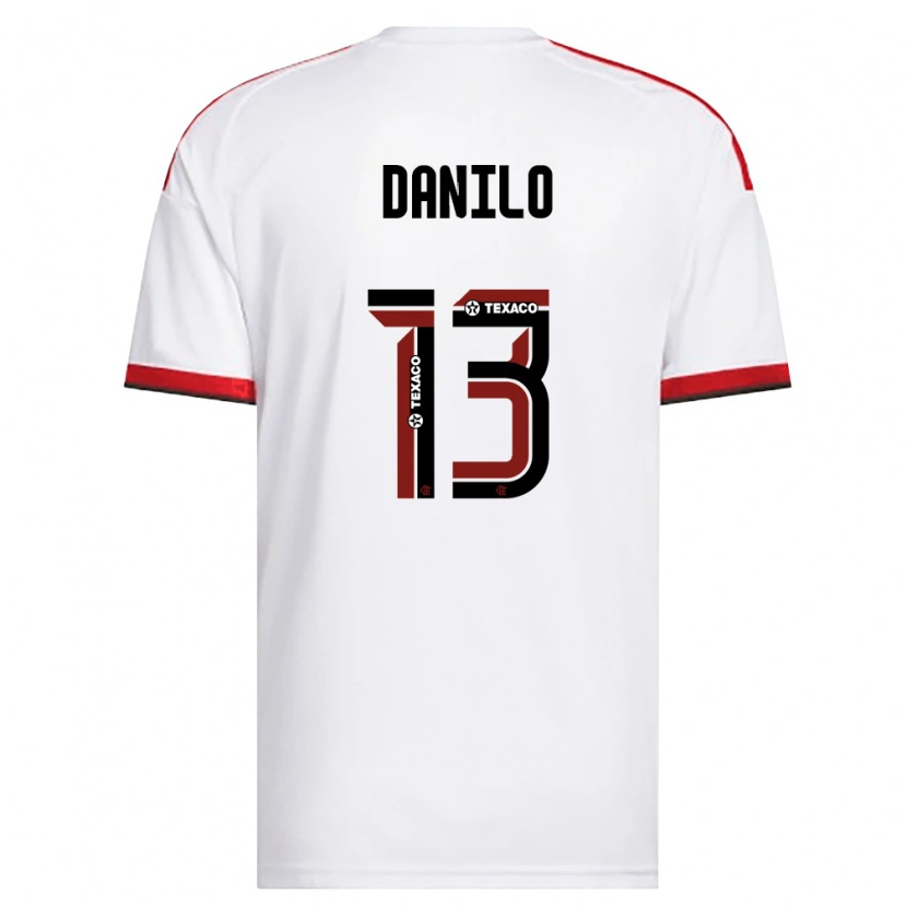 Danxen Hombre Camiseta Danilo Luiz Da Silva #13 Blanco Rojo Negro 2ª Equipación 2026/27 La Camisa México