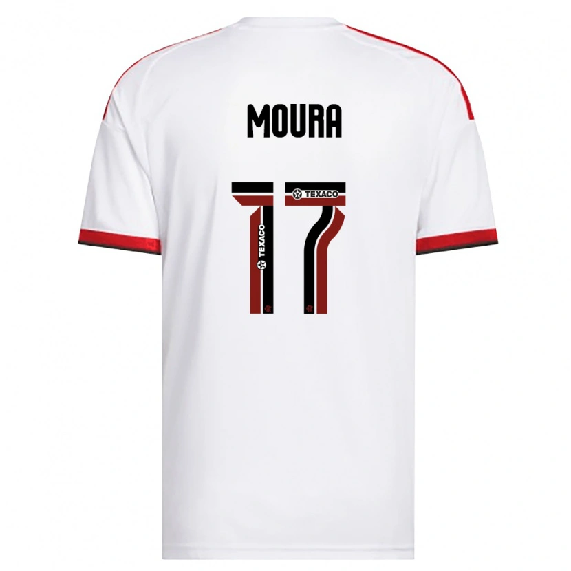 Danxen Hombre Camiseta Hugo Moura #17 Blanco Rojo Negro 2ª Equipación 2026/27 La Camisa México