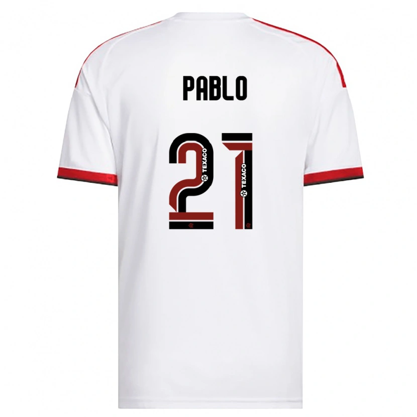 Danxen Hombre Camiseta Pablo #21 Blanco Rojo Negro 2ª Equipación 2026/27 La Camisa México