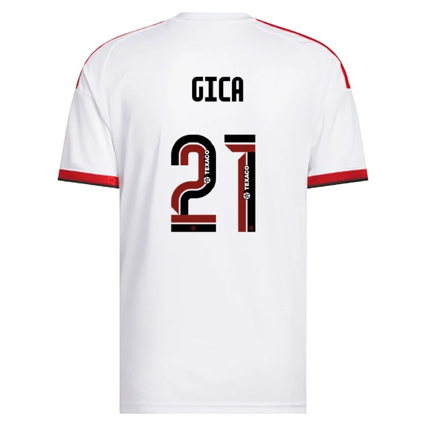 Danxen Hombre Camiseta Gica #21 Blanco Rojo Negro 2ª Equipación 2026/27 La Camisa México