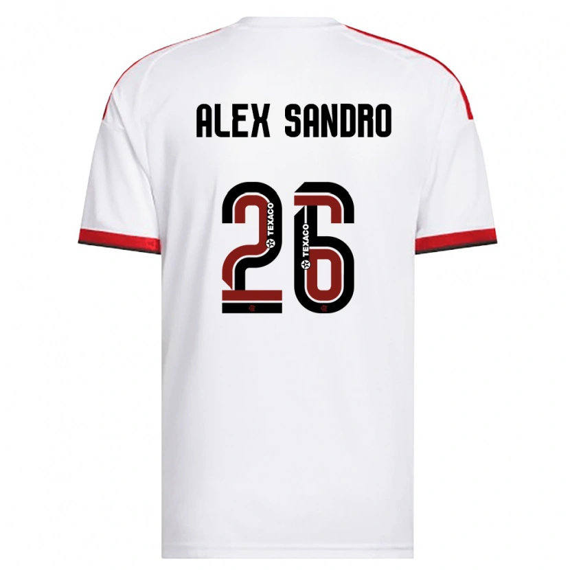 Danxen Hombre Camiseta Alex Sandro #26 Blanco Rojo Negro 2ª Equipación 2026/27 La Camisa México
