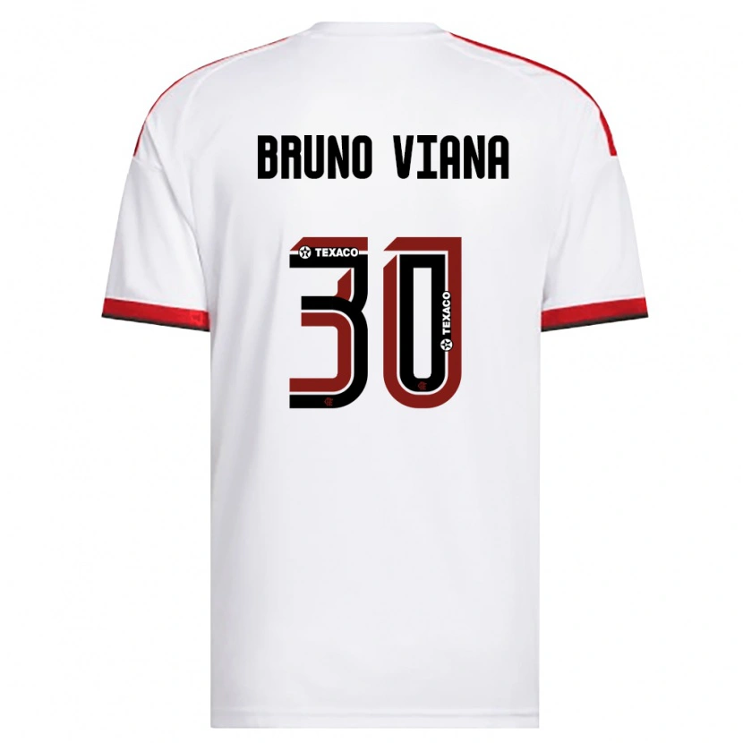 Danxen Hombre Camiseta Bruno Viana #30 Blanco Rojo Negro 2ª Equipación 2026/27 La Camisa México