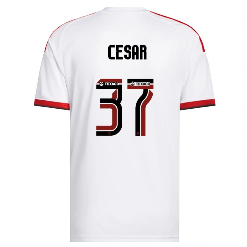 Danxen Hombre Camiseta Cesar #37 Blanco Rojo Negro 2ª Equipación 2026/27 La Camisa México