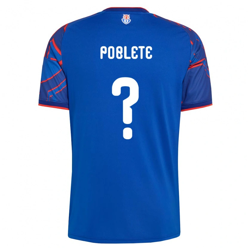 Danxen Mujer Camiseta José Poblete #0 Azul Real Rojo 1ª Equipación 2026/27 La Camisa México