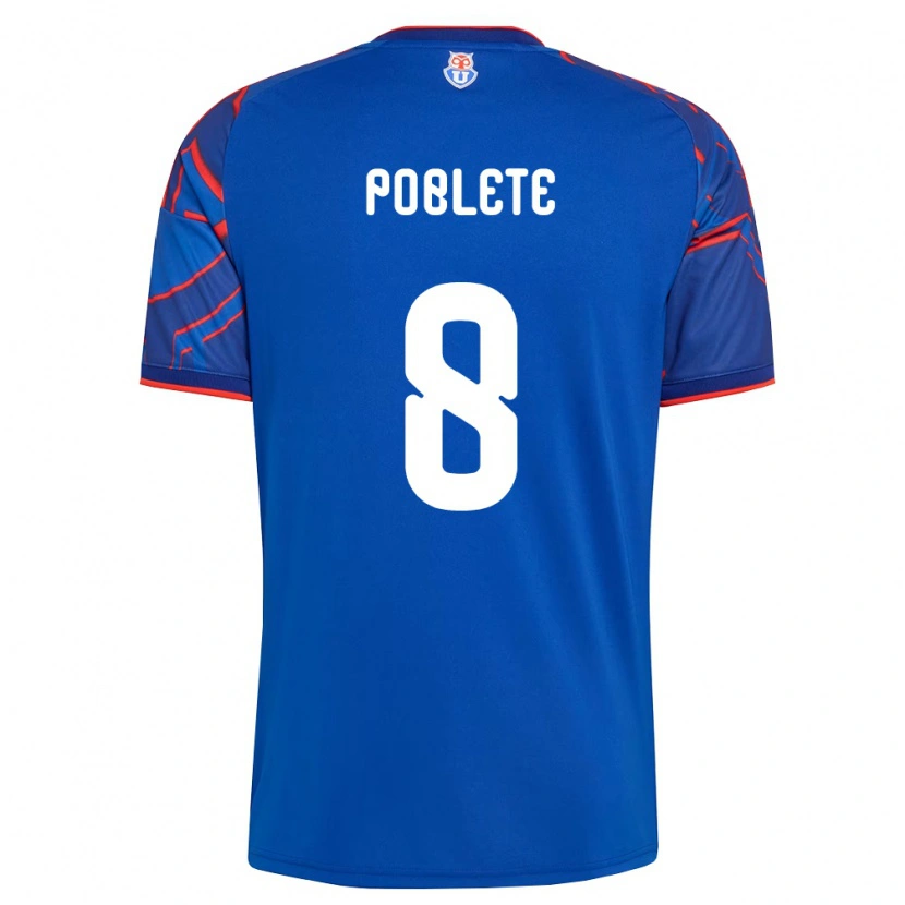 Danxen Mujer Camiseta Israel Poblete #8 Azul Real Rojo 1ª Equipación 2026/27 La Camisa México