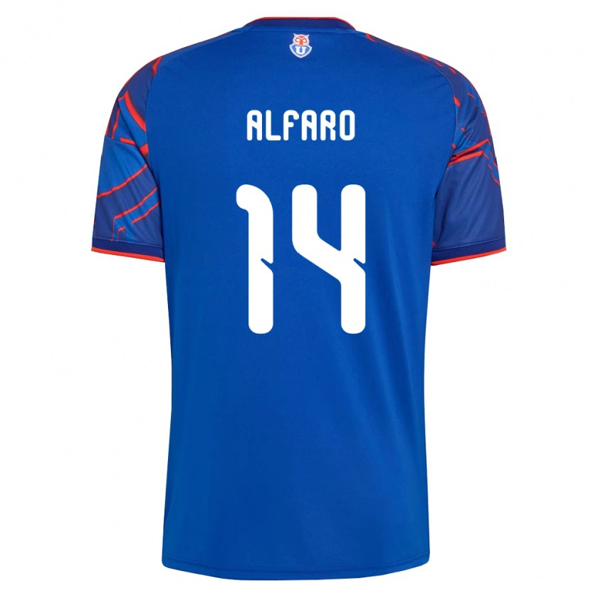Danxen Mujer Camiseta Julián Alfaro #14 Azul Real Rojo 1ª Equipación 2026/27 La Camisa México