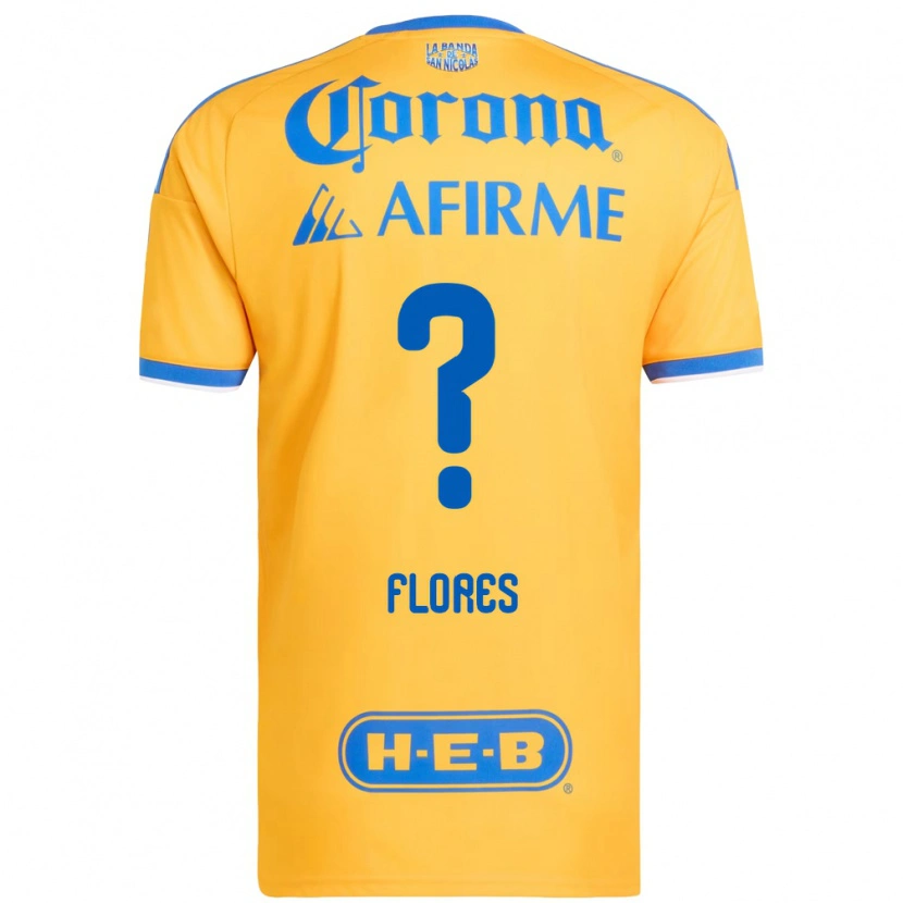 Danxen Mujer Camiseta Hernán Flores #0 Amarillo Azul 1ª Equipación 2026/27 La Camisa México