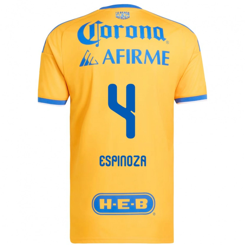 Danxen Mujer Camiseta Greta Espinoza #4 Amarillo Azul 1ª Equipación 2026/27 La Camisa México