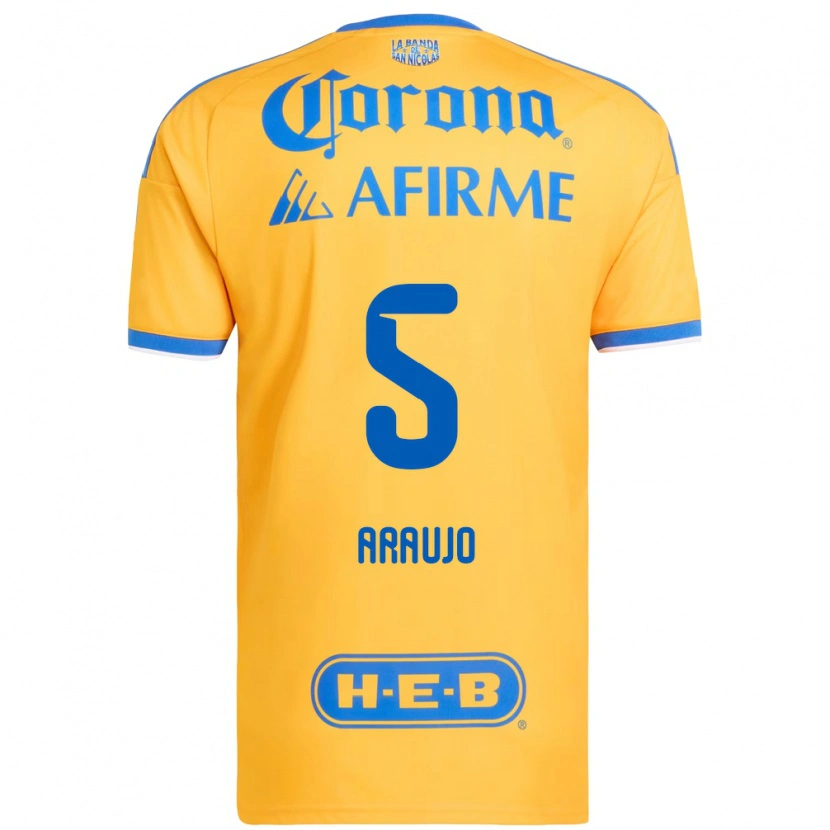 Danxen Mujer Camiseta César Araújo #5 Amarillo Azul 1ª Equipación 2026/27 La Camisa México