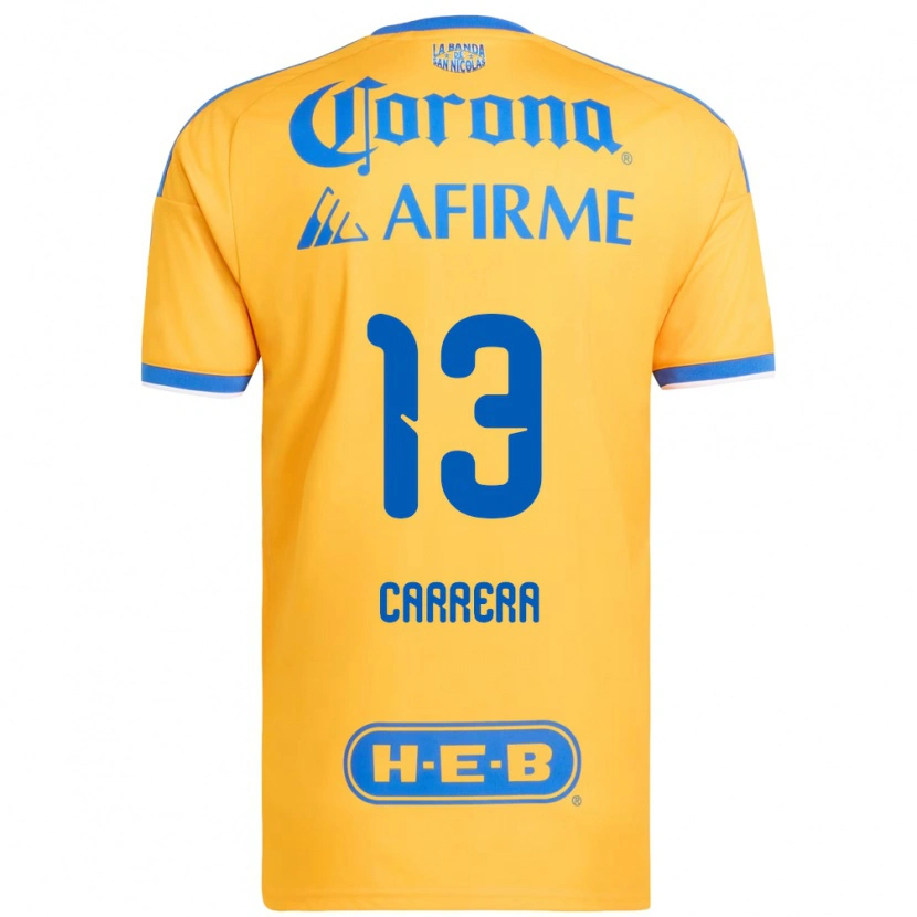 Danxen Mujer Camiseta Antonio Carrera #13 Amarillo Azul 1ª Equipación 2026/27 La Camisa México