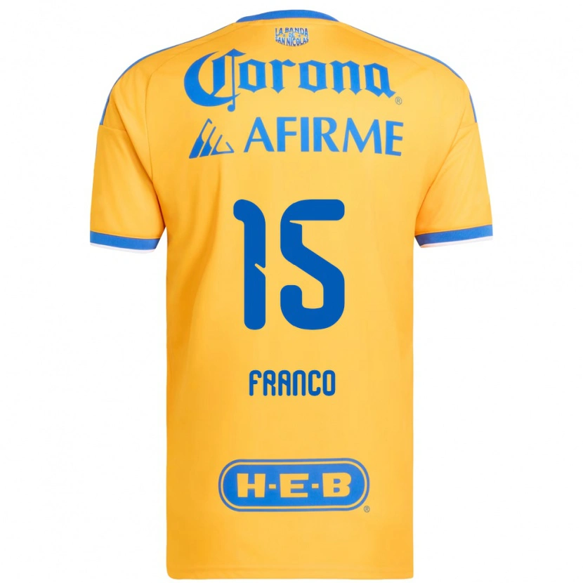 Danxen Mujer Camiseta Alan Franco #15 Amarillo Azul 1ª Equipación 2026/27 La Camisa México