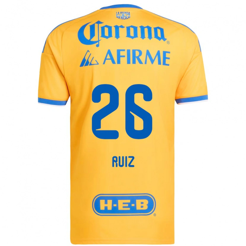 Danxen Mujer Camiseta Michel Ruiz #26 Amarillo Azul 1ª Equipación 2026/27 La Camisa México